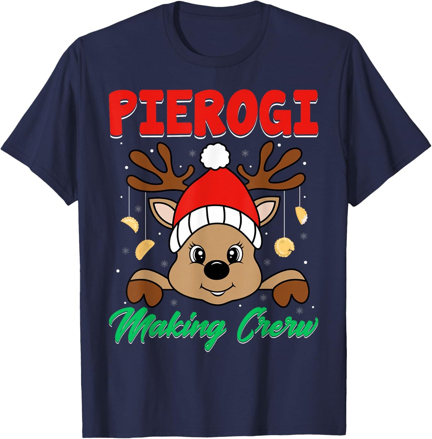 Pierogi Making Crew - Polish Food Pierogi Lover Christmas T-Shirt - T-Shirt | Navy