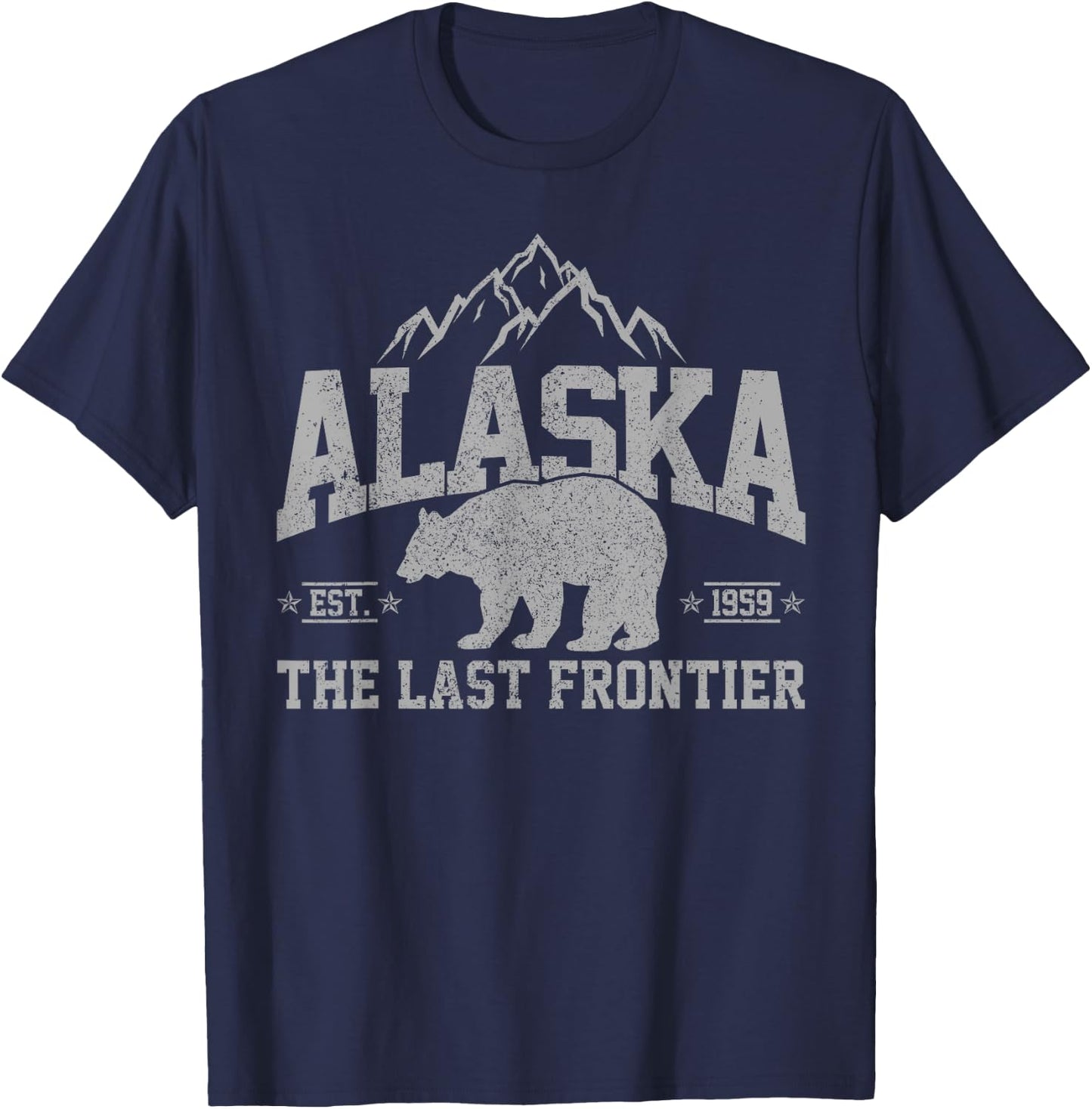 Alaska Grizzly Bear Nature Outdoor Souvenir Gift T-Shirt - T-Shirt | Navy