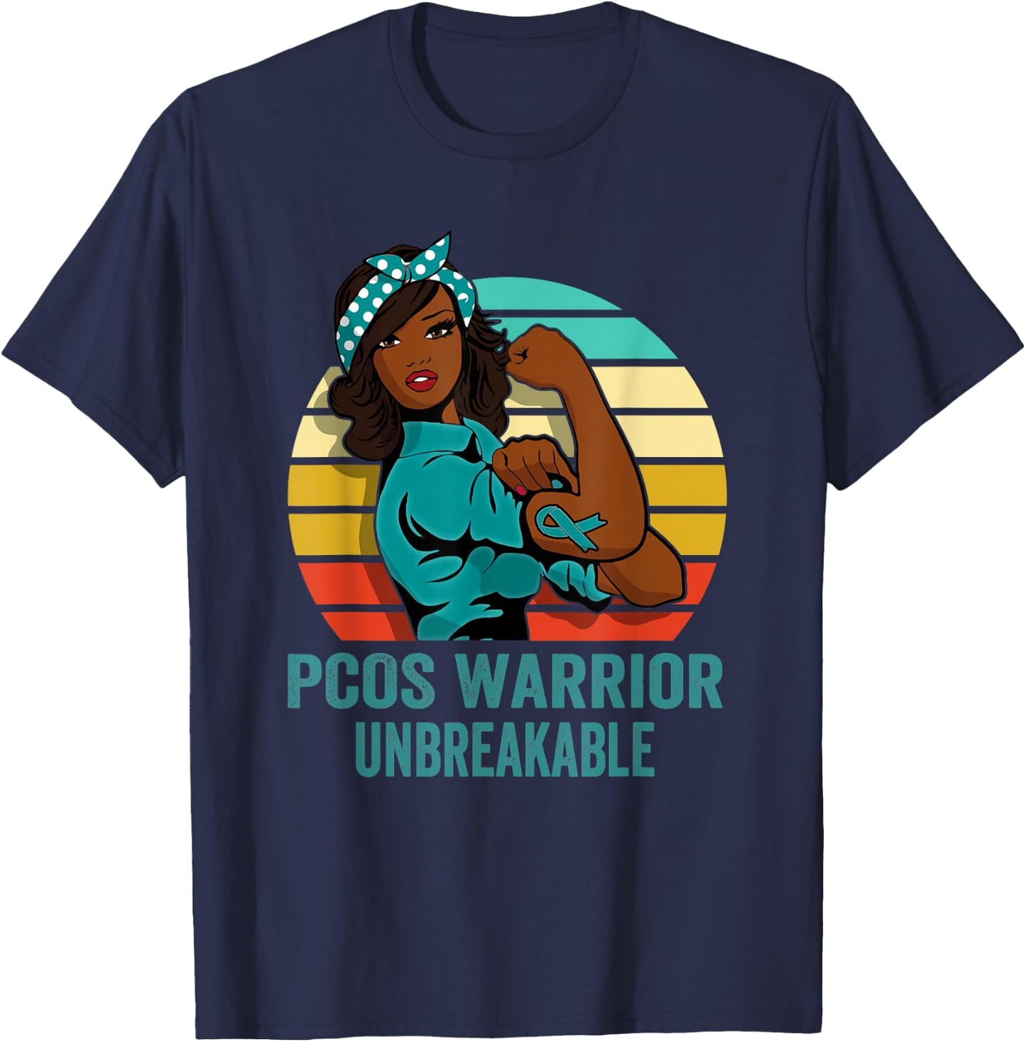 PCOS Warrior Shirt Unbreakable T-Shirt - T-Shirt | Navy