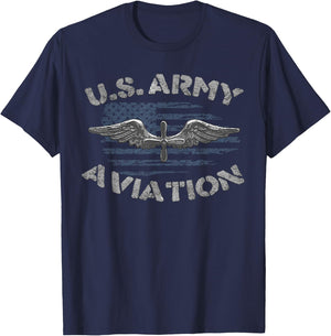 Aircraft Mechanic Flight Instructor Flying Xmas US Army Aviation US Airplanes Pilot , Adult , Black, Small, Short Sleeve, Classic Fit, Cotton 80% Polyester 20%, Aviation Pilot T-Shirt - T-Shirt | Navy