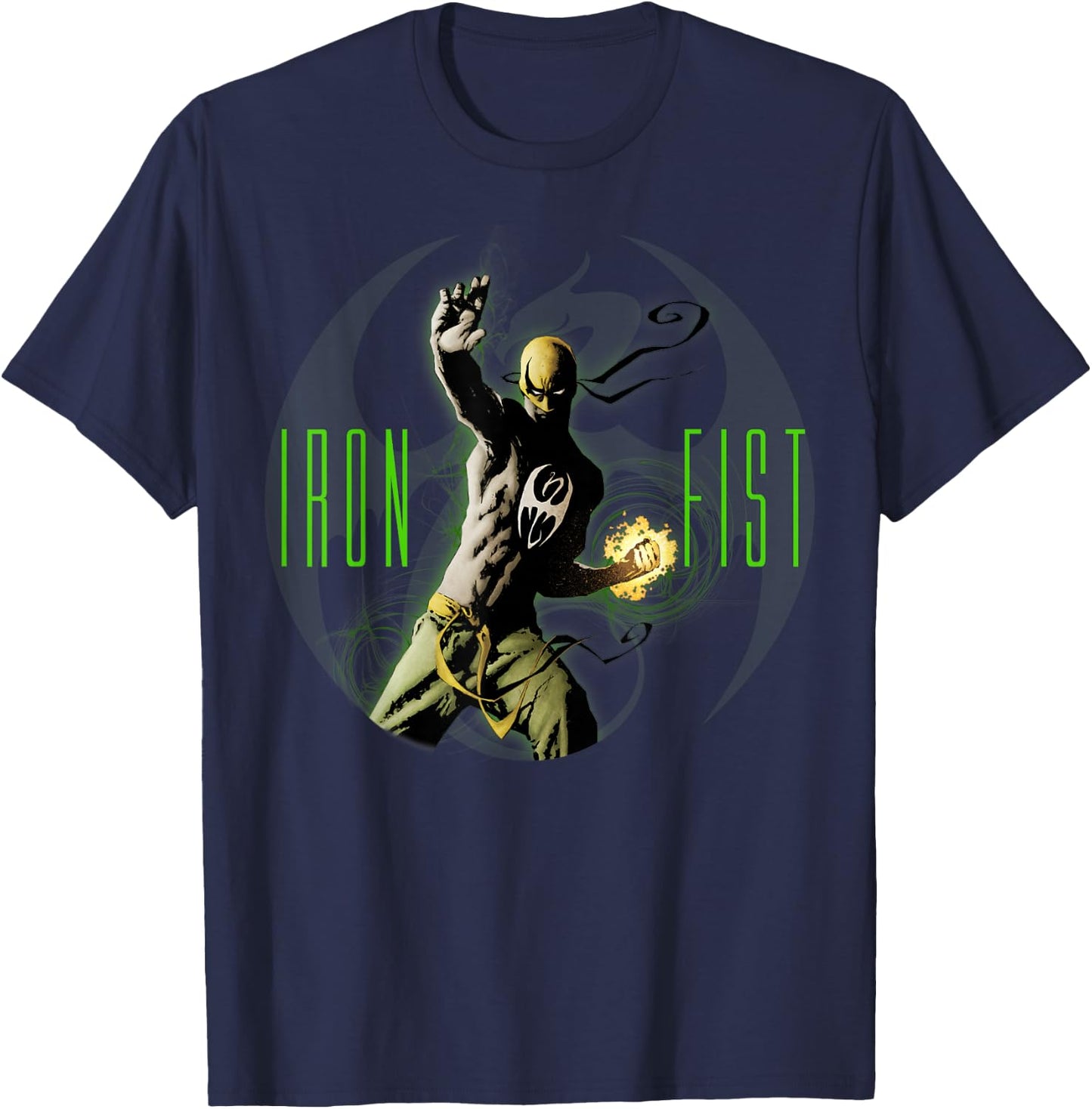 Marvel Iron Fist The Living Weapon Fist Power Up T-Shirt - T-Shirt | Navy