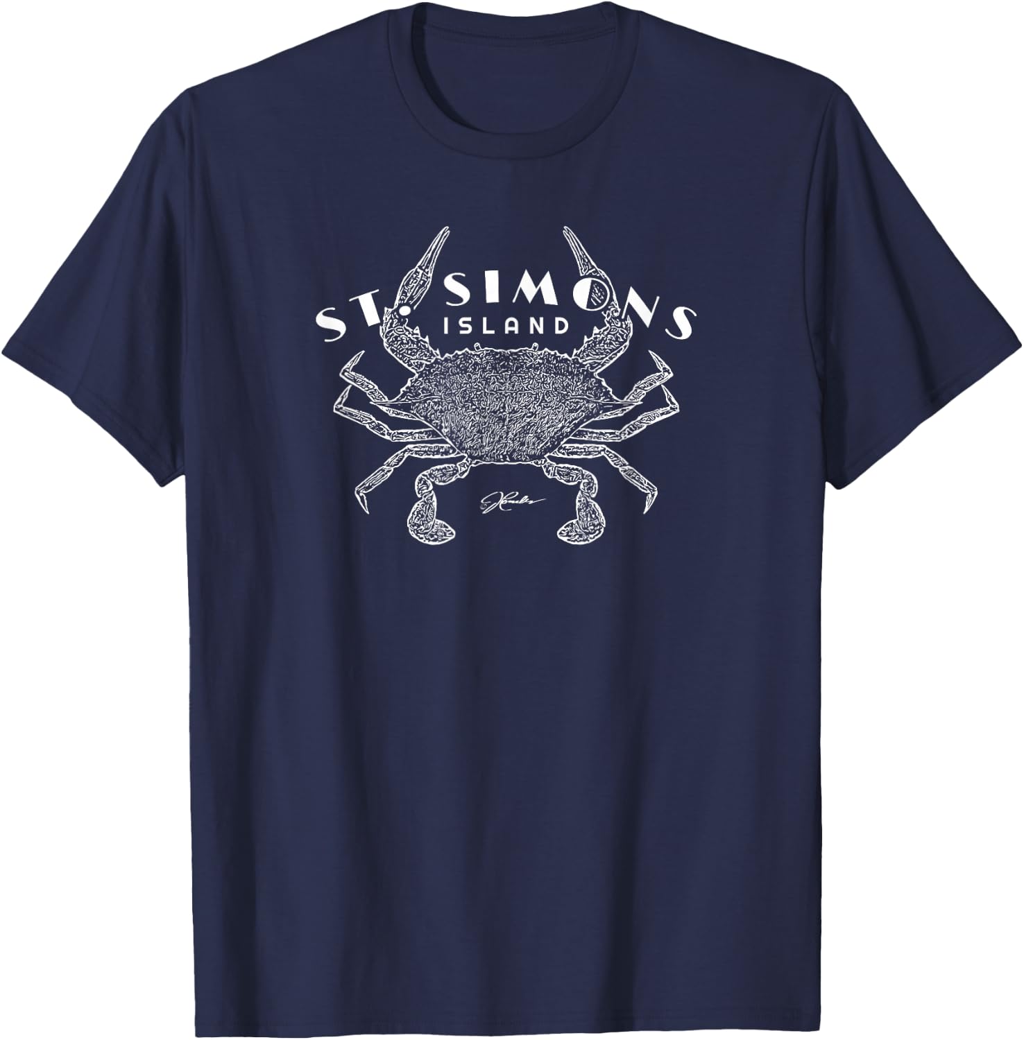 JCombs: St. Simons Island Blue Crab T-Shirt - T-Shirt | Navy