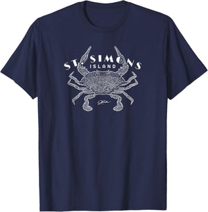 JCombs: St. Simons Island Blue Crab T-Shirt - T-Shirt | Navy