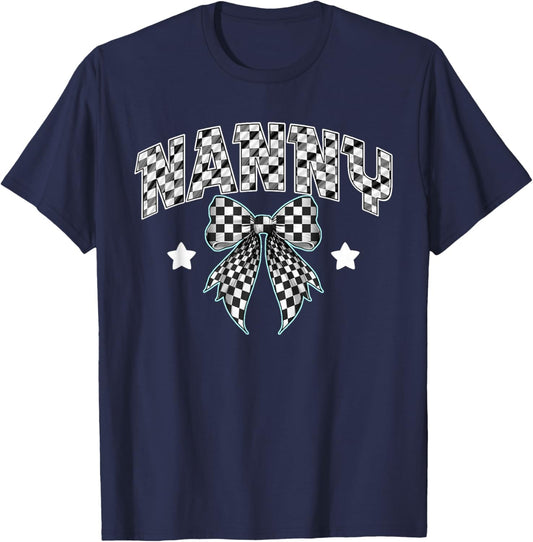 Nanny Pit Crew Family Racing Birthday Race Car T-Shirt - T-Shirt | Navy
