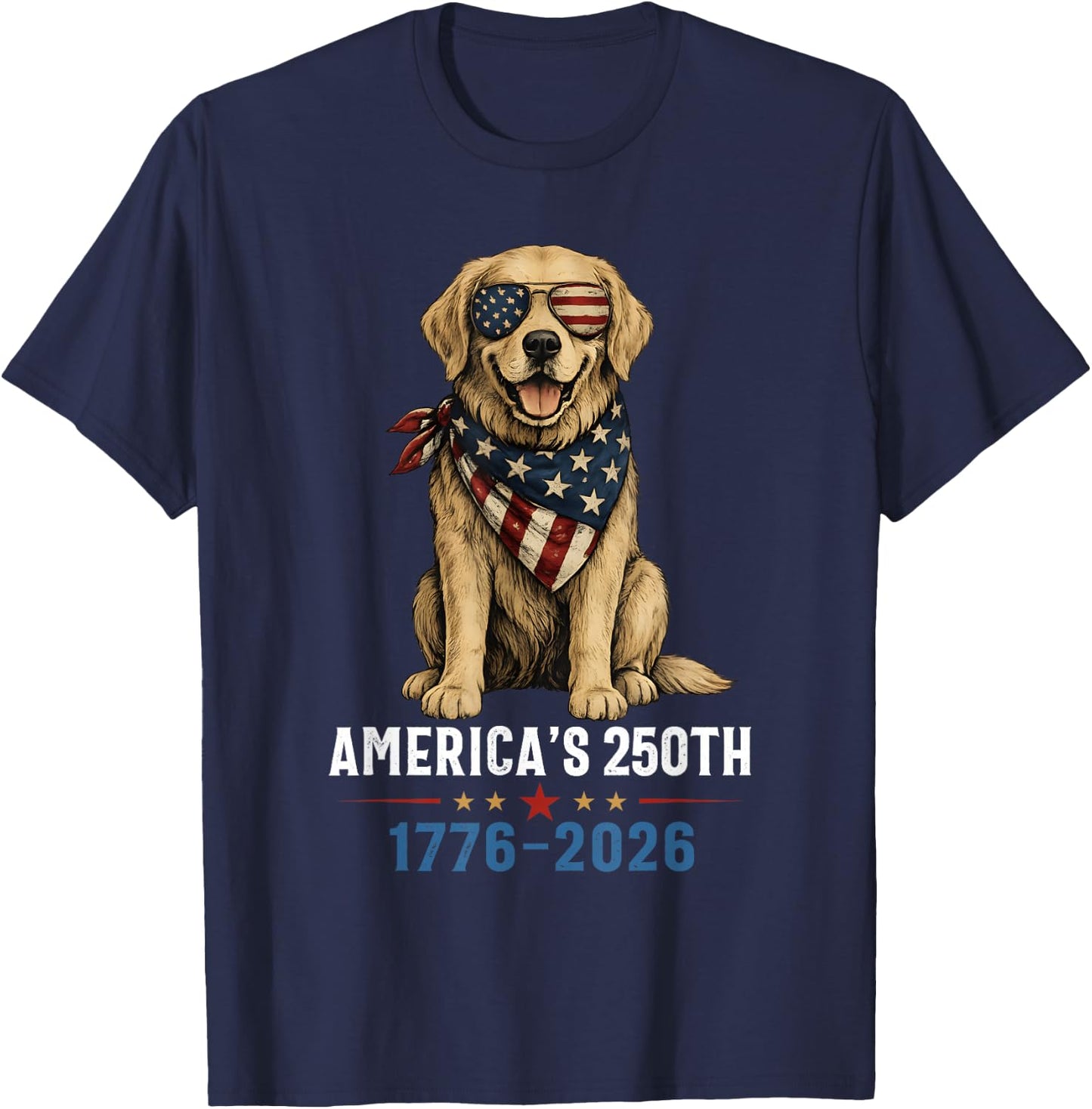 Labrador Retriever America's 250th Anniversary 1776 2026 T-Shirt - T-Shirt | Navy