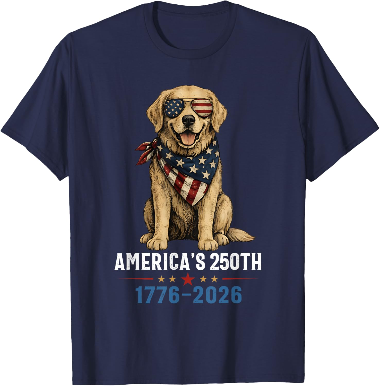 Labrador Retriever America's 250th Anniversary 1776 2026 T-Shirt - T-Shirt | Navy