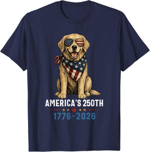 Labrador Retriever America's 250th Anniversary 1776 2026 T-Shirt - T-Shirt | Navy