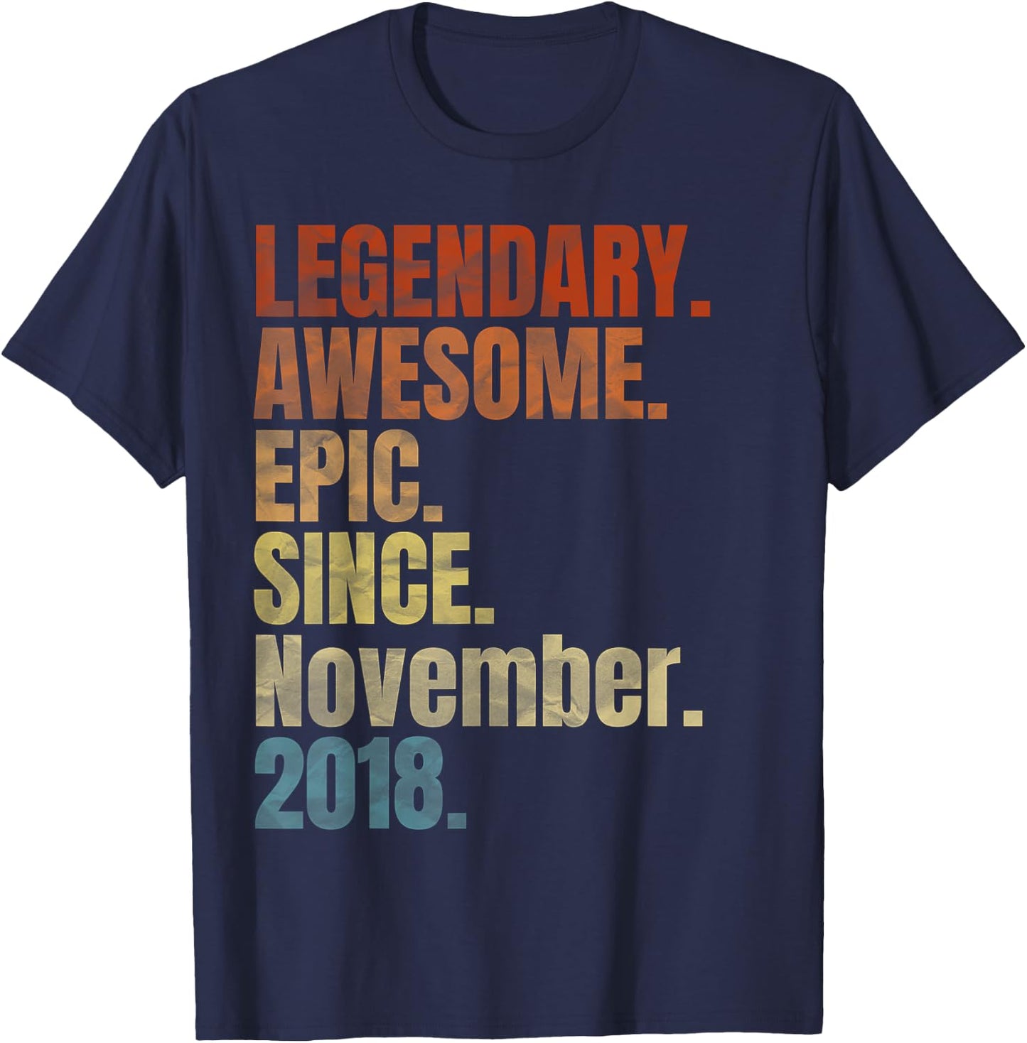 Retro Legendary Since November 2018 T Shirt 1 Years Old T-Shirt - T-Shirt | Navy