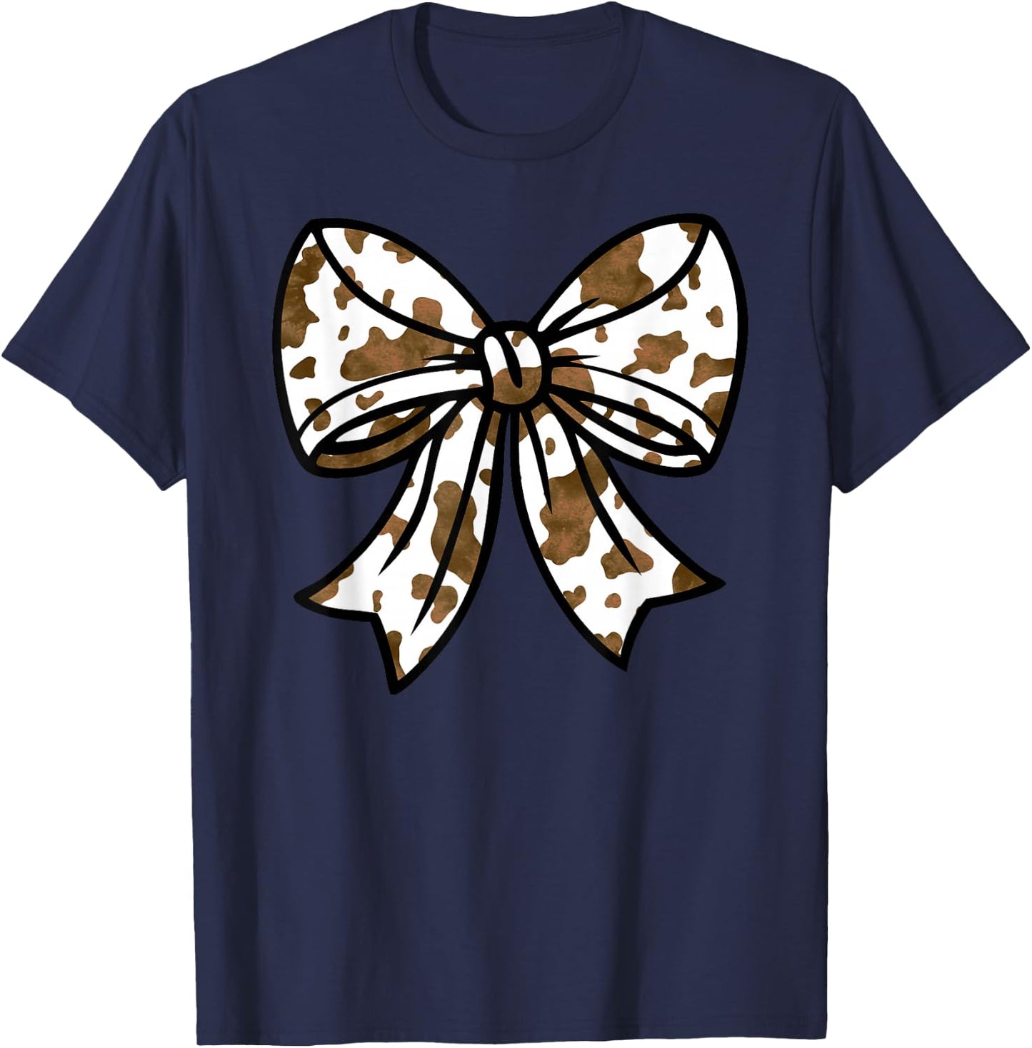 cow BROWN Bow T-Shirt - T-Shirt | Navy