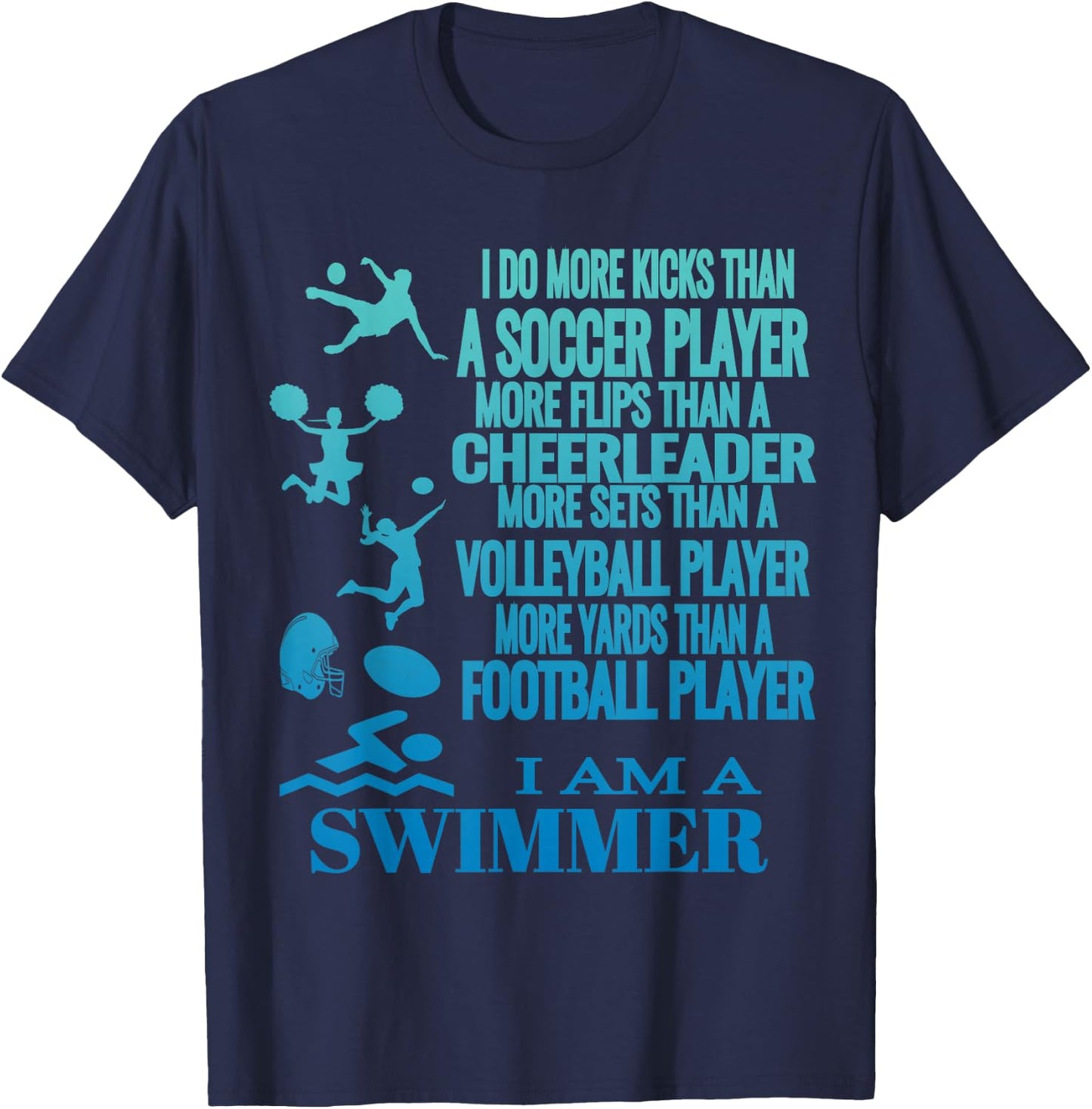 I Am A Swimmer T Shirt Funny Swim Swimming Cool Practice T-Shirt - T-Shirt | Navy