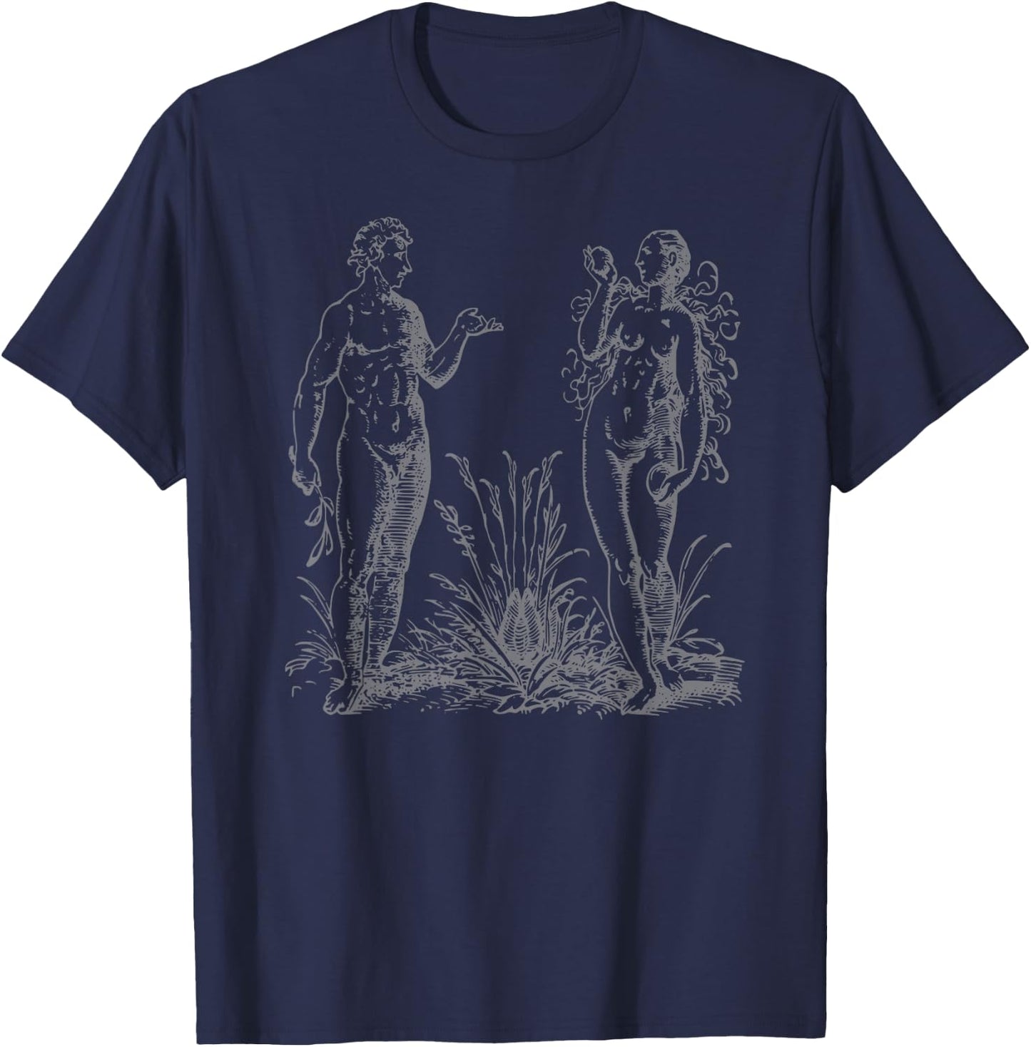 Adam and Eve Garden of Eden Religious Christian Faith T-Shirt - T-Shirt | Navy
