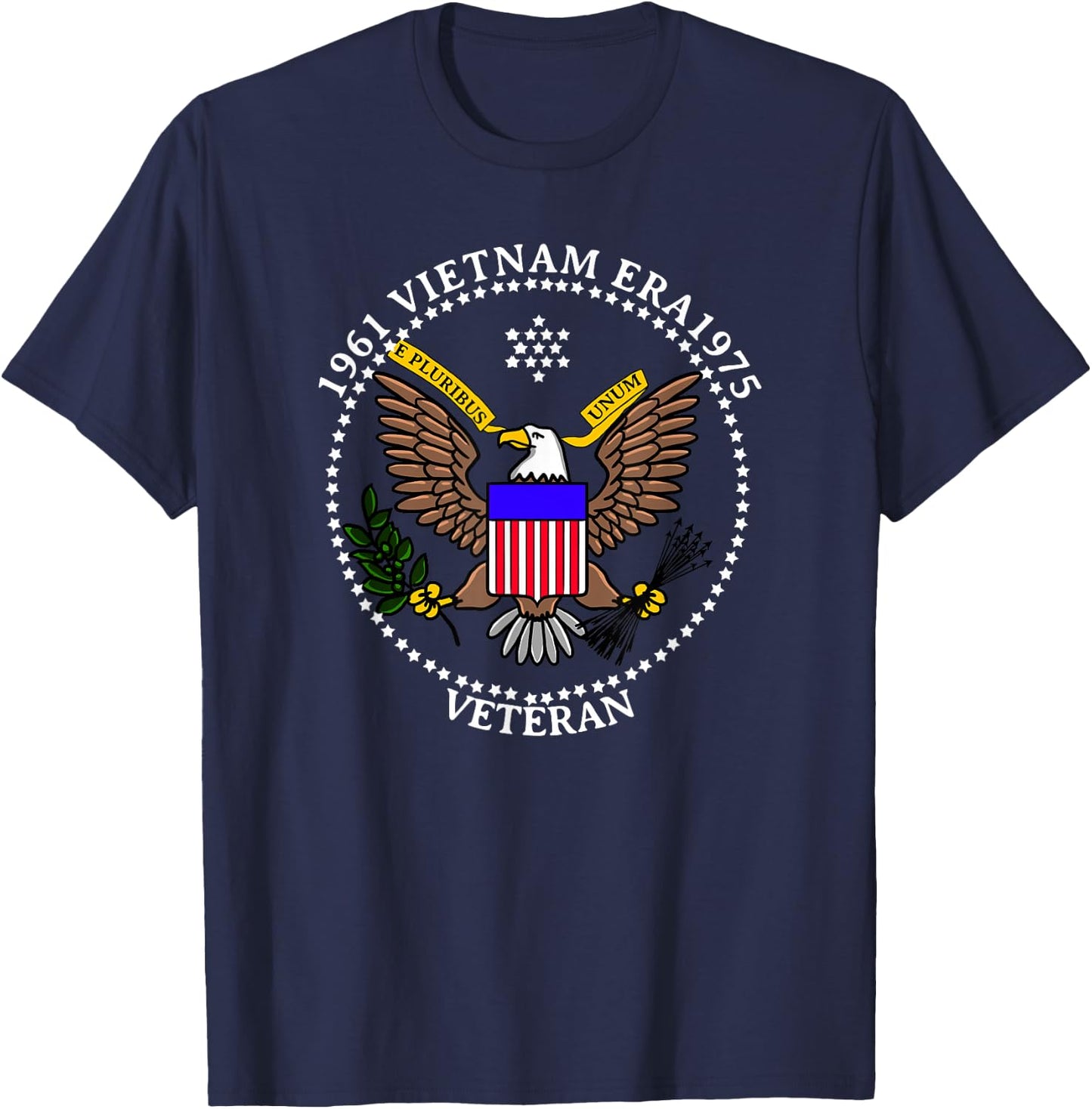 1961 Vietnam Era 1975 Emblem Cool Logo Veteran Soldier Gift T-Shirt - T-Shirt | Navy