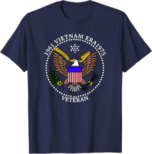 1961 Vietnam Era 1975 Emblem Cool Logo Veteran Soldier Gift T-Shirt - T-Shirt | Navy