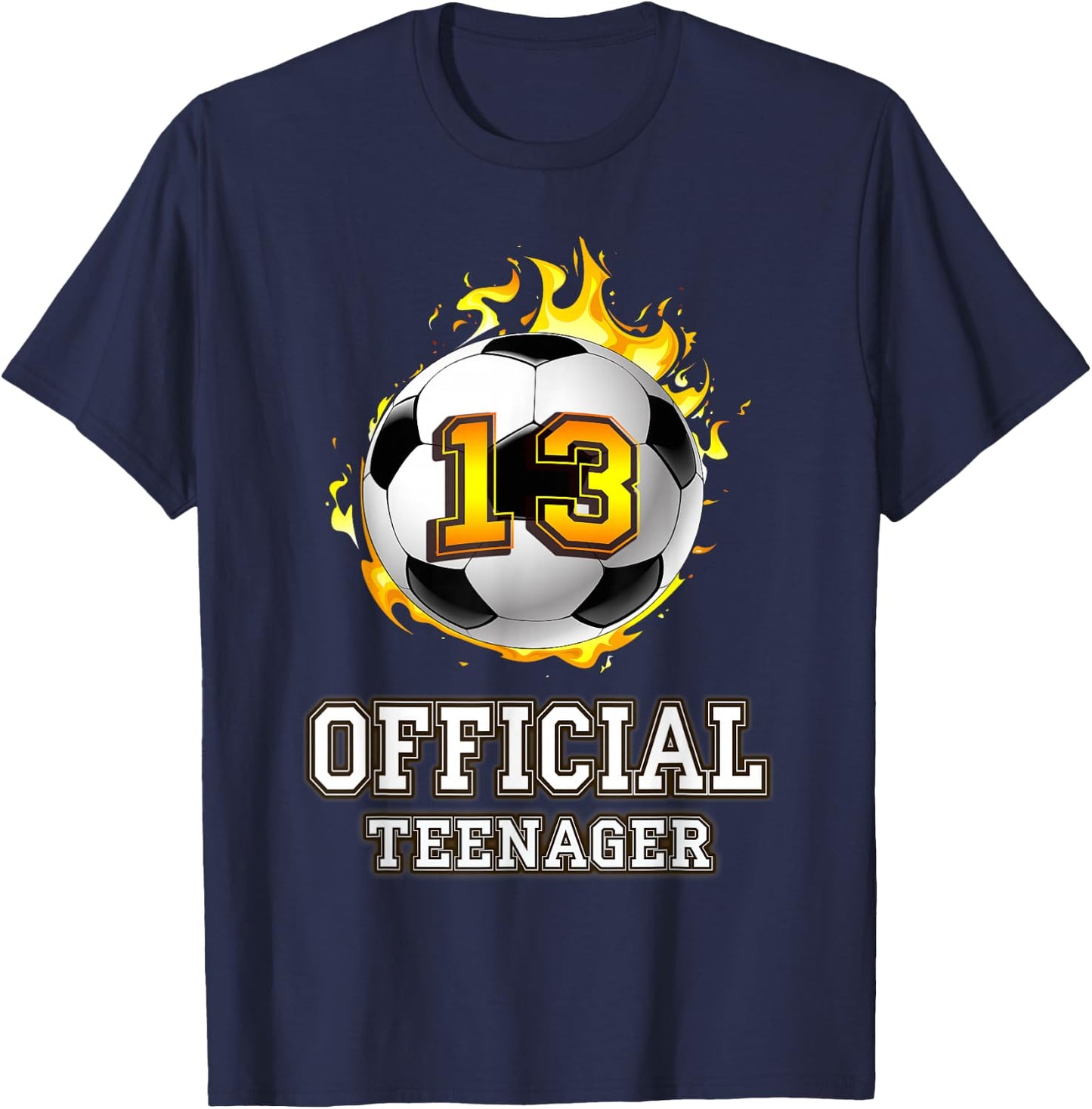 Official Teenager Soccer 13th Birthday Football Gift T-Shirt - T-Shirt | Navy