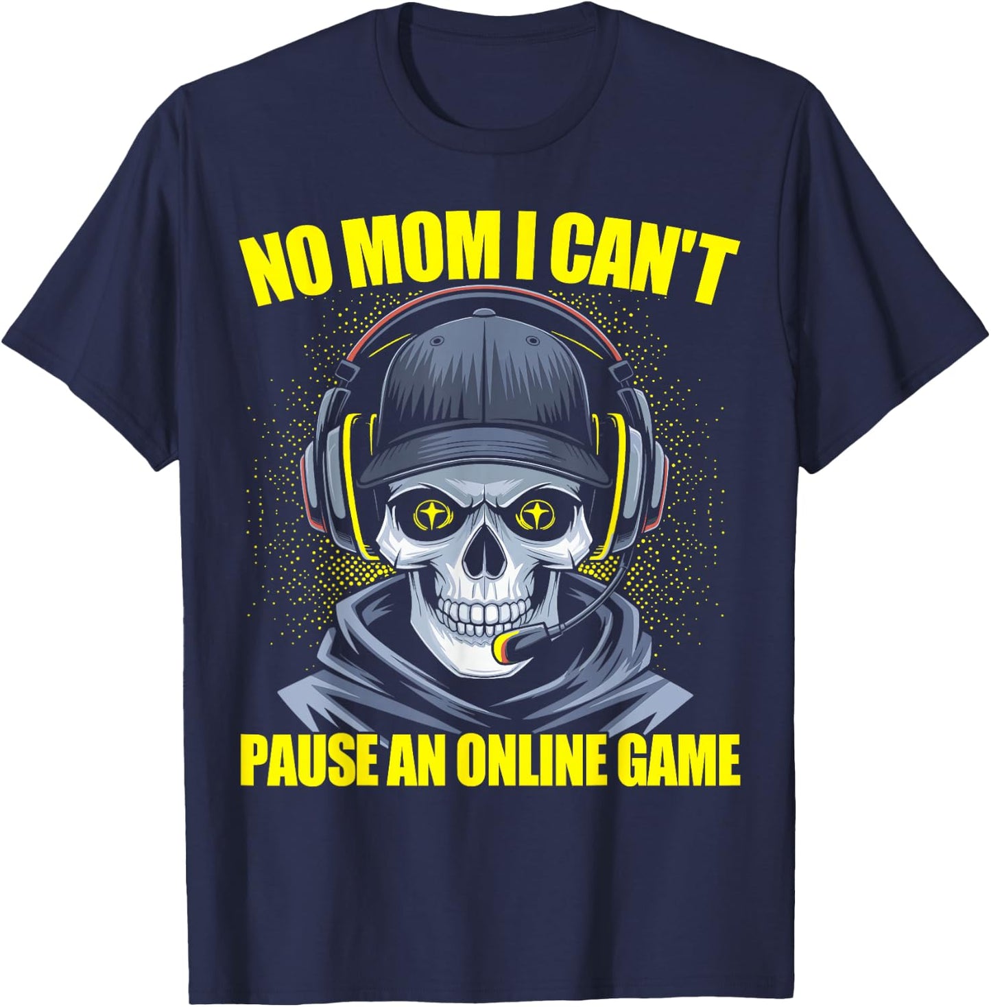 Gamer Skeleton Gaming Video Games T-Shirt - T-Shirt | Navy