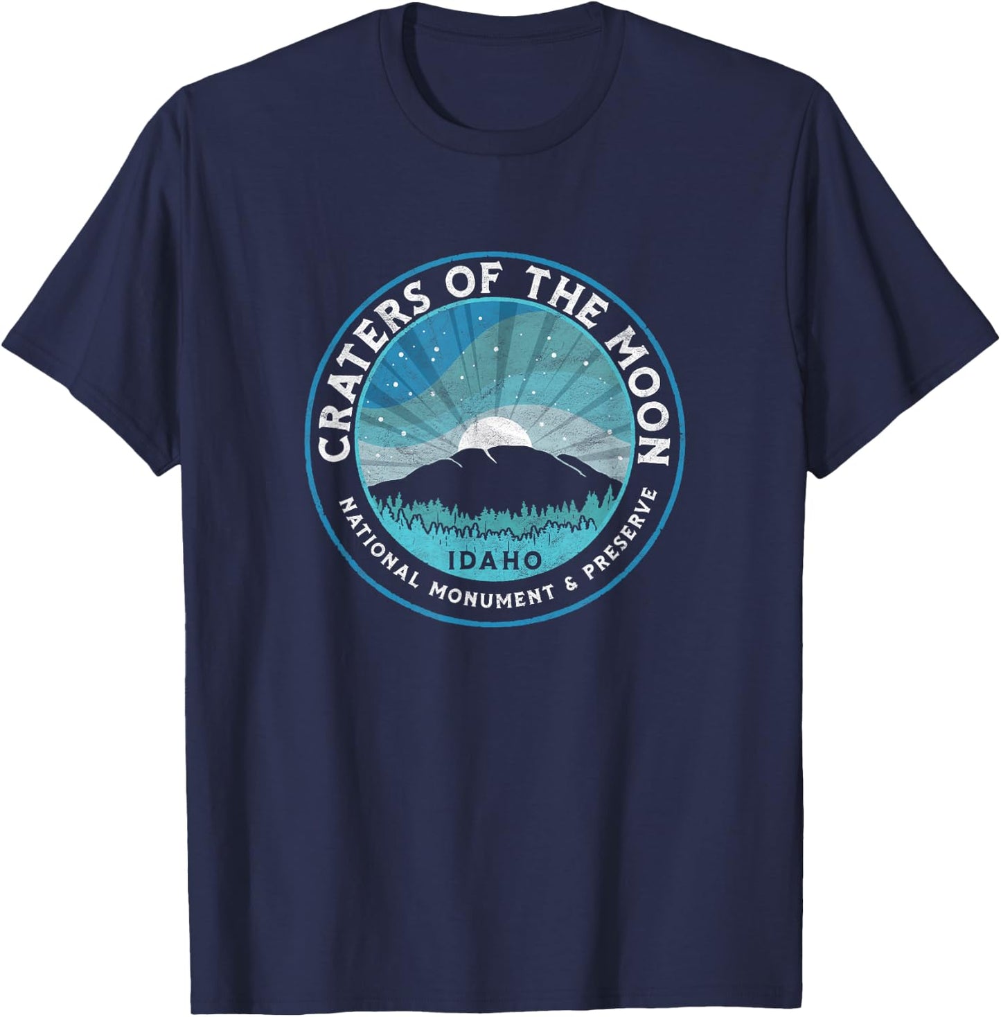Craters of the Moon National Monument - Vintage Idaho T-Shirt - T-Shirt | Navy