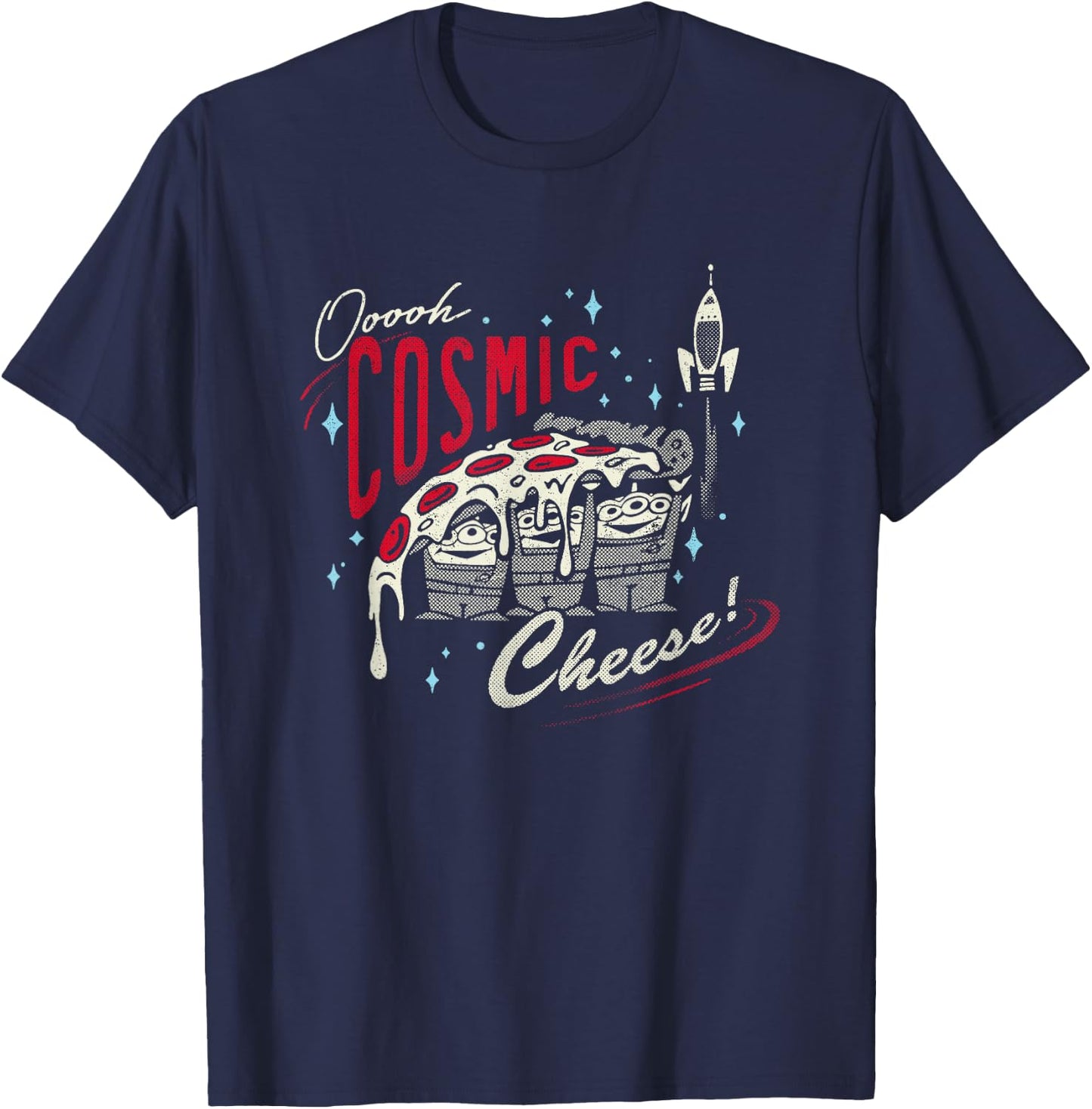 Disney Pixar Toy Story Ooooh Cosmic Cheese Aliens Retro Logo T-Shirt - T-Shirt | Navy
