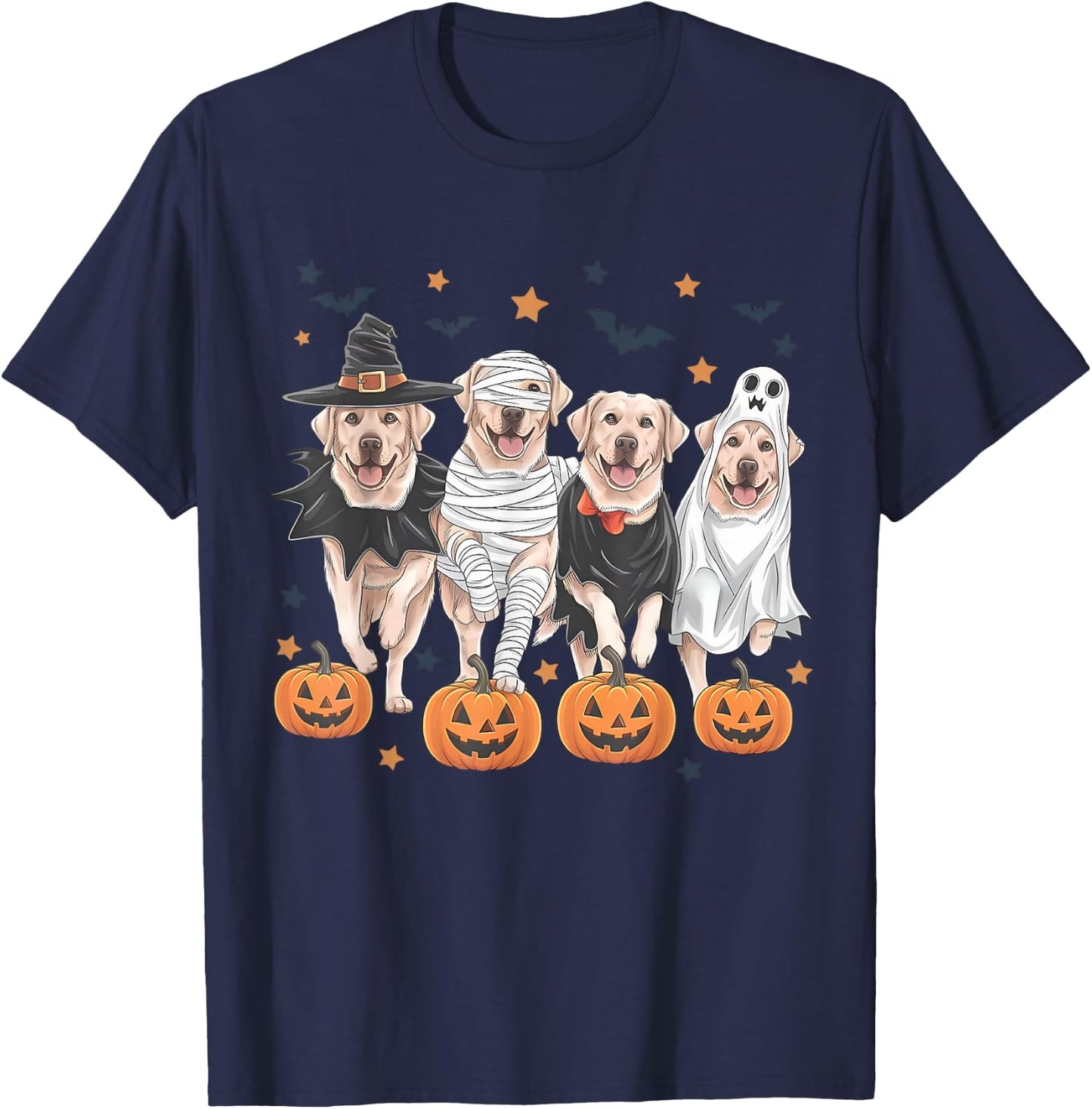 Retro Witch Labrador Retriever Halloween Labrador Dog Lover T-Shirt - T-Shirt | Navy
