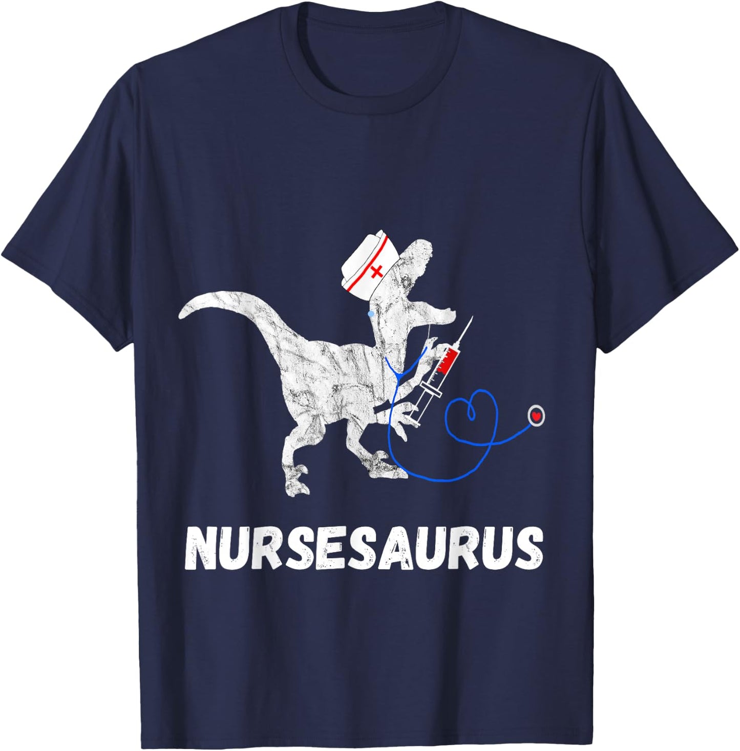 Nurse Dinosaur Funny Doctor Dino Doctor T-Rex T-Shirt - T-Shirt | Navy