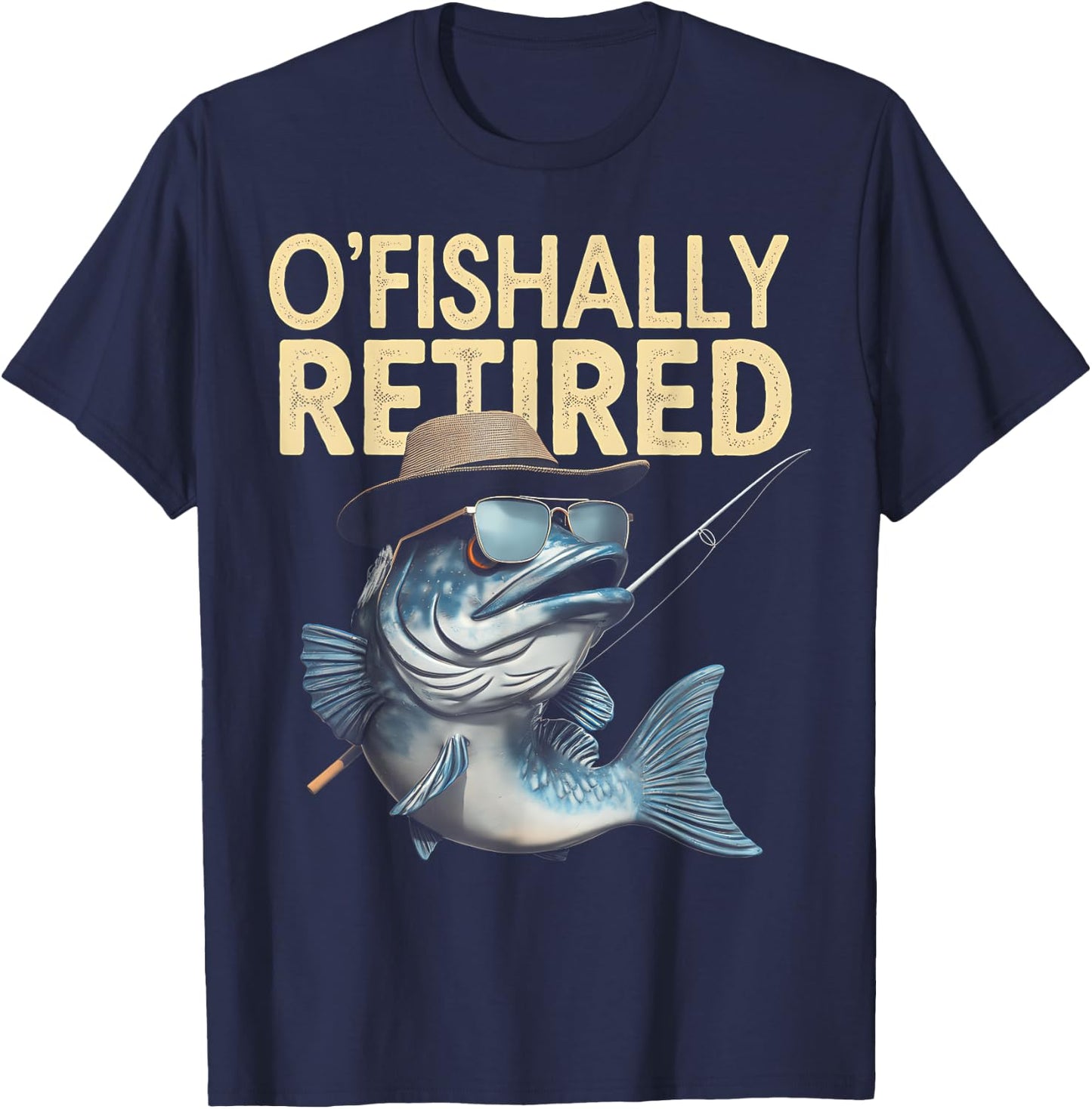 Retirement Fishing Shirt Fisherman Retirement Gift T-Shirt - T-Shirt | Navy
