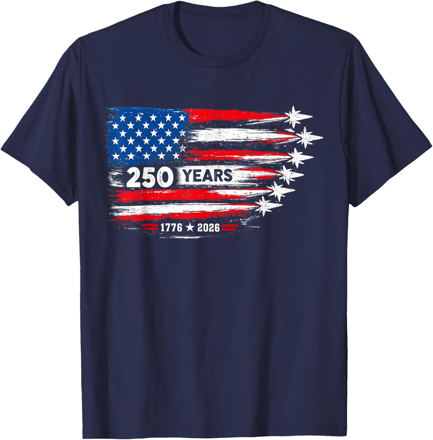 250 Years 1776-2026 250 Anniversary USA Flag American 250th T-Shirt - T-Shirt | Navy