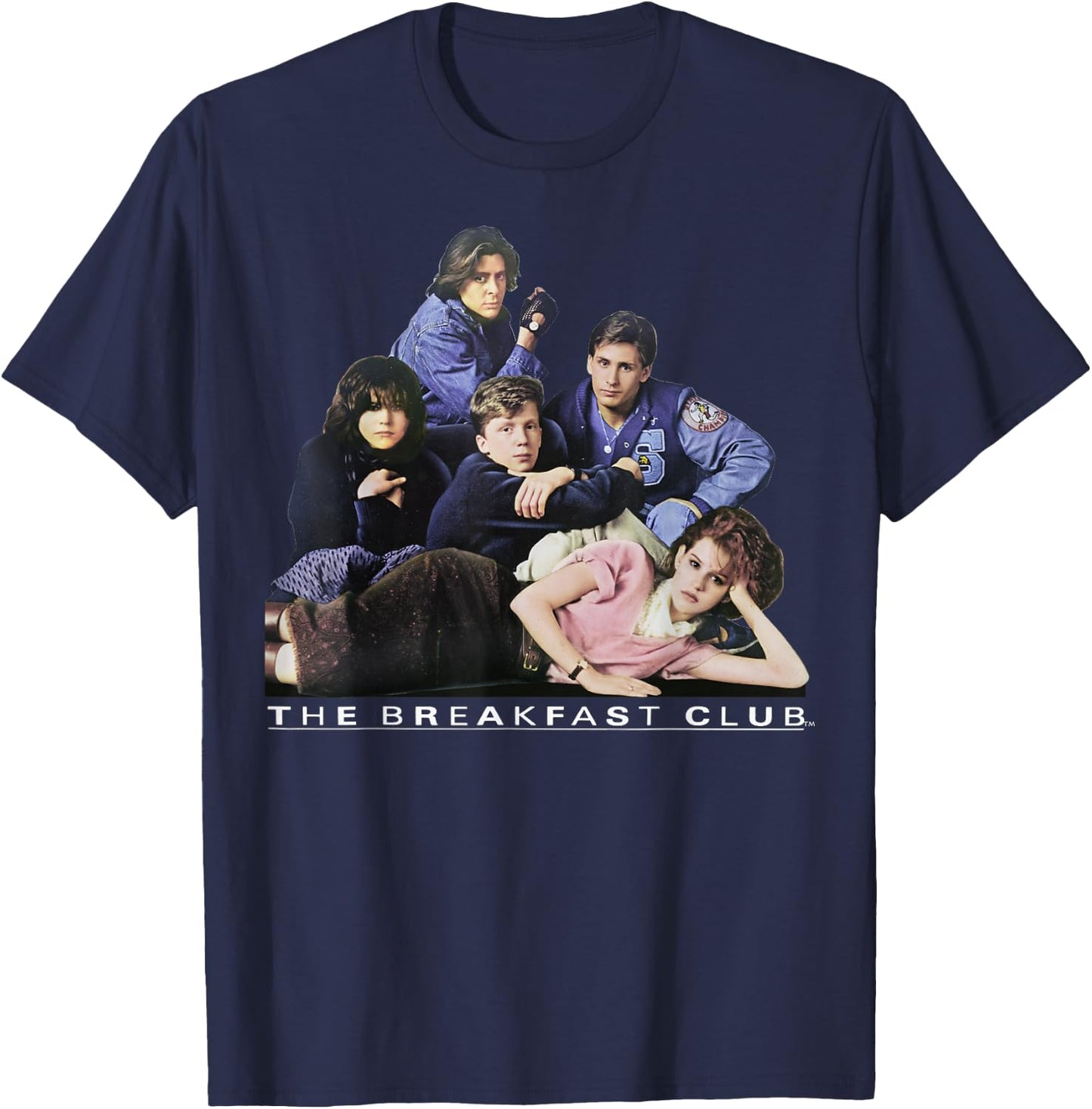 Breakfast Club Group Portrait Movie Logo T-Shirt - T-Shirt | Navy
