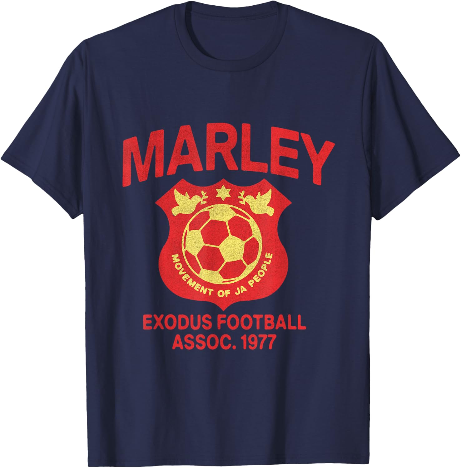 Official Bob Marley Exodus Football Assoc Soccer T-Shirt - T-Shirt | Navy
