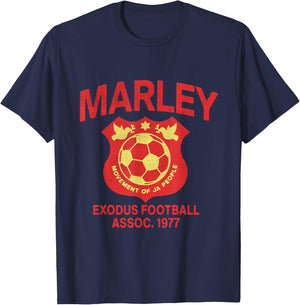 Official Bob Marley Exodus Football Assoc Soccer T-Shirt - T-Shirt | Navy