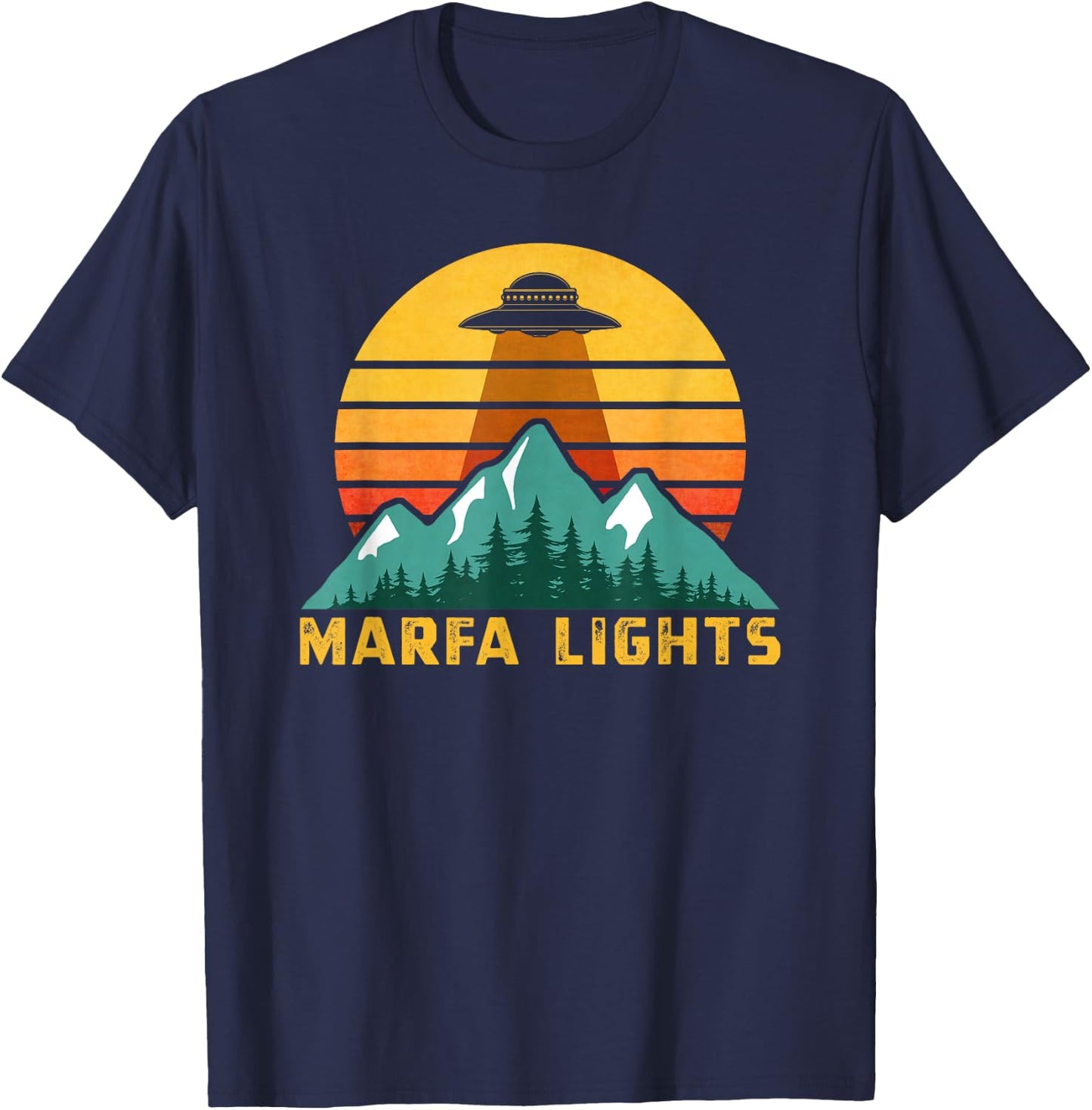 Marfa Lights Alien Shirt, Texas Flying Saucer Gift T-Shirt - T-Shirt | Navy