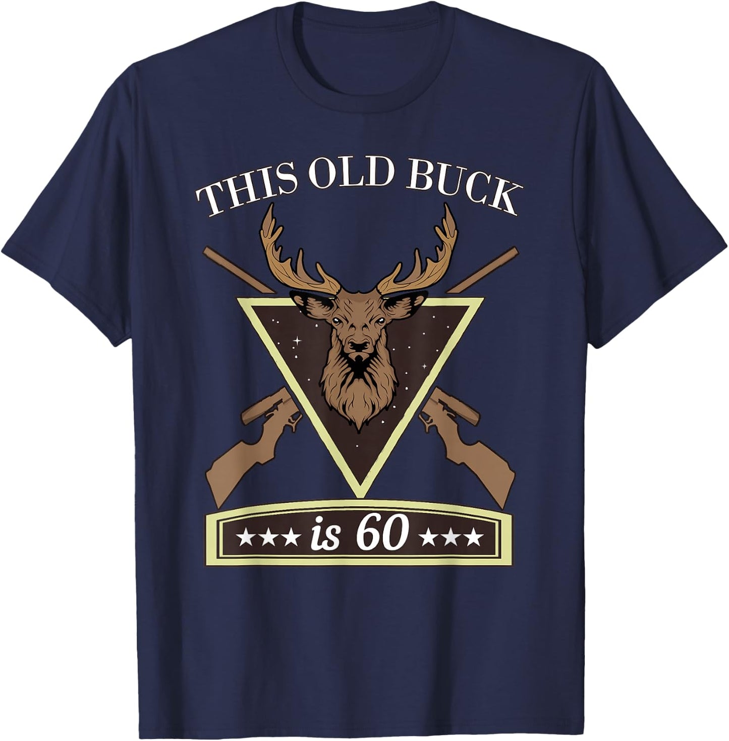 Hunter Birthday Gift Men - This Old Buck 60 Years Old Shirt T-Shirt - T-Shirt | Navy