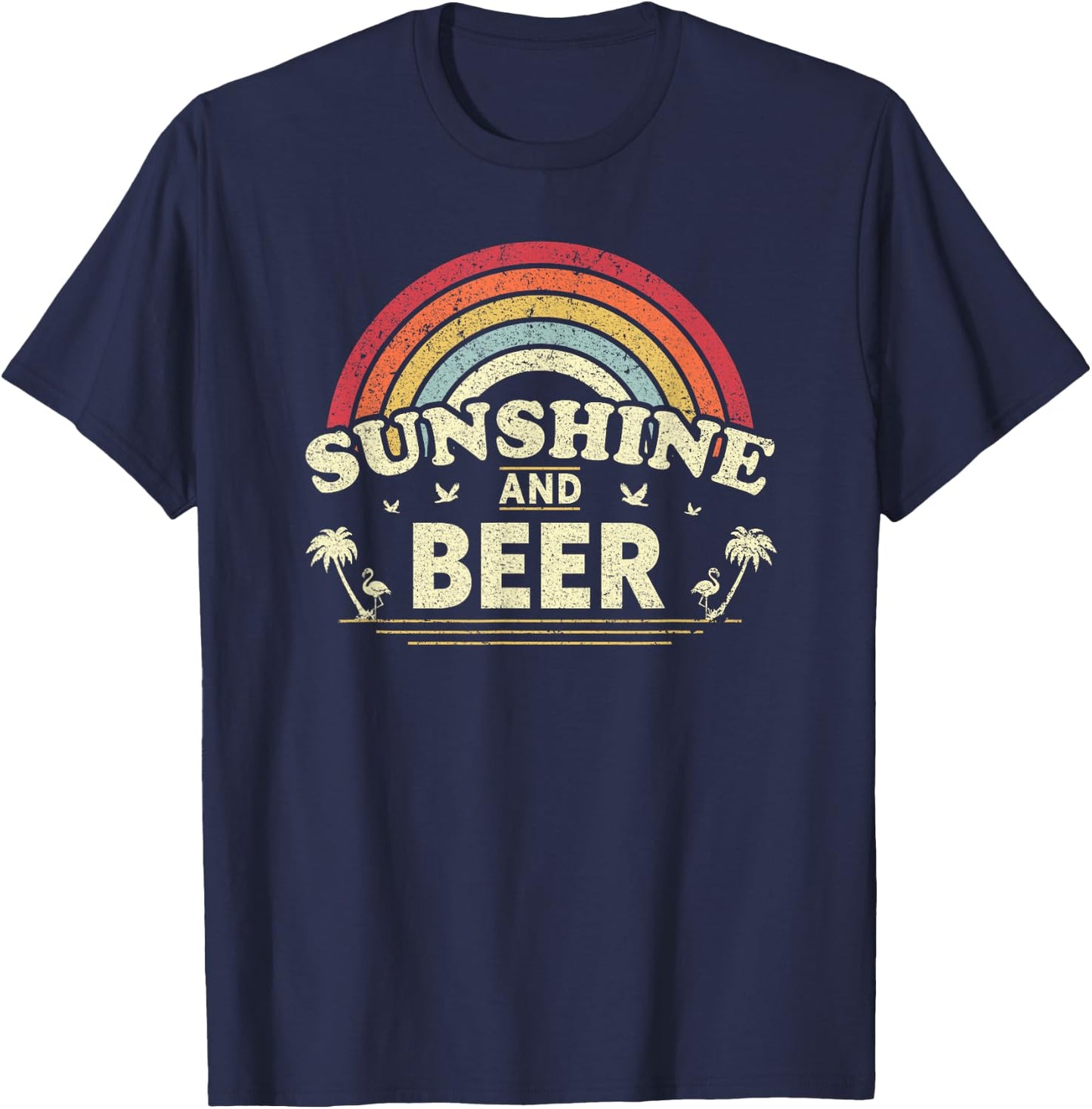 Beer Sunshine and Beer Shirt Vintage Women T-Shirt - T-Shirt | Navy