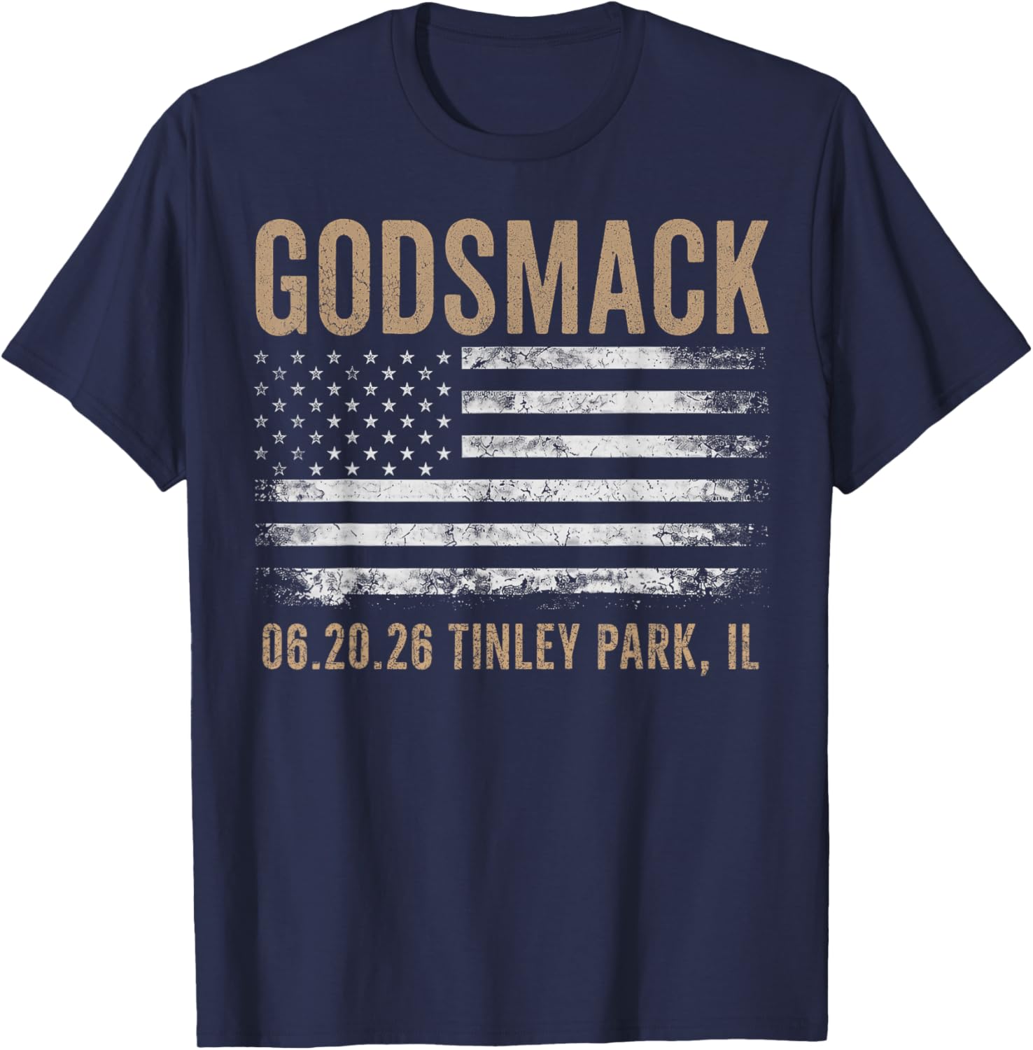 Godsmack The Rise of Rock 2026 Tinley Park T-Shirt - T-Shirt | Navy