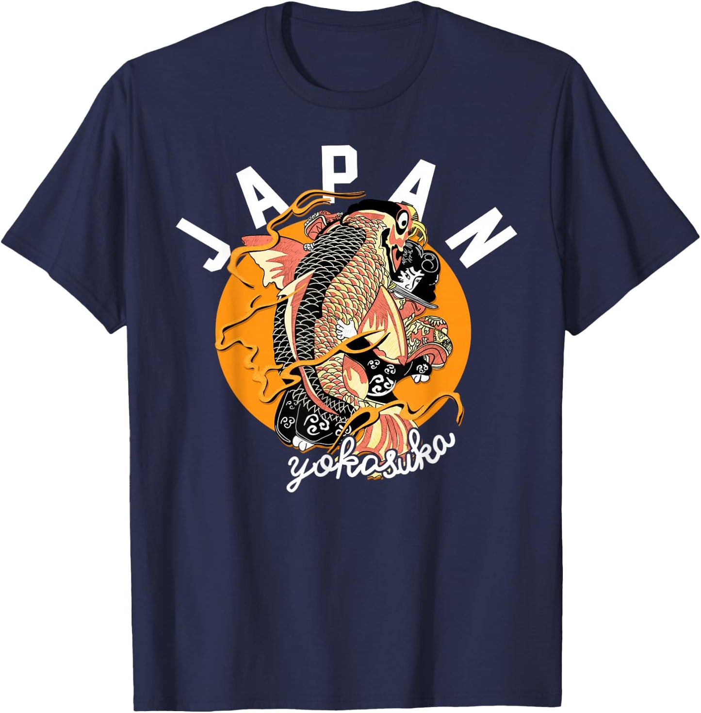 Yokosuka Japan Shirt Koi Fish Japanese T-Shirt - T-Shirt | Navy