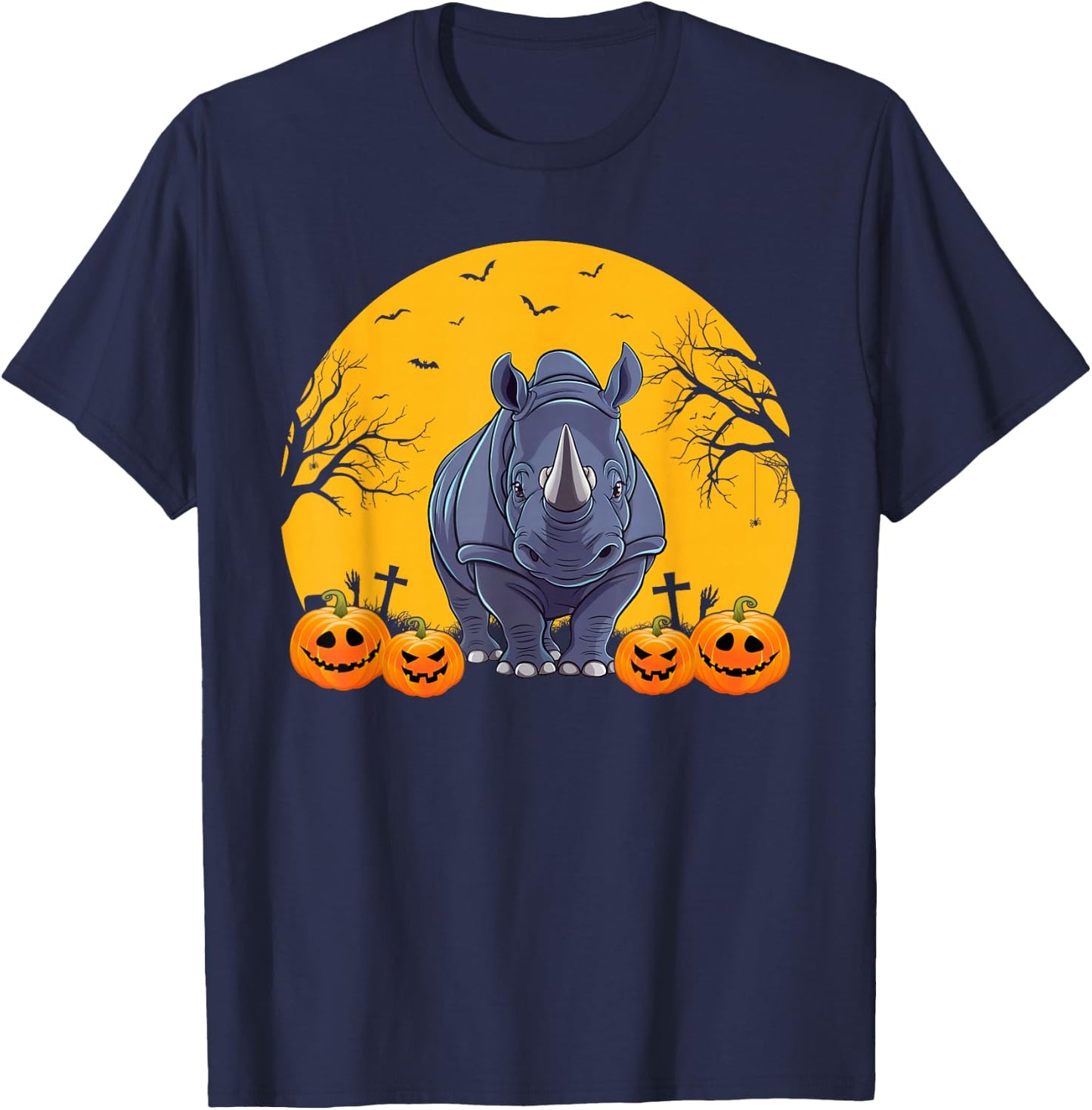 Rhino Lovers Men Women Kids Matching Halloween Costume T-Shirt - T-Shirt | Navy
