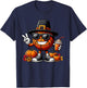 Autumn Pumpkin Fall Basketball Thanksgiving Kids T-Shirt - T-Shirt | Navy