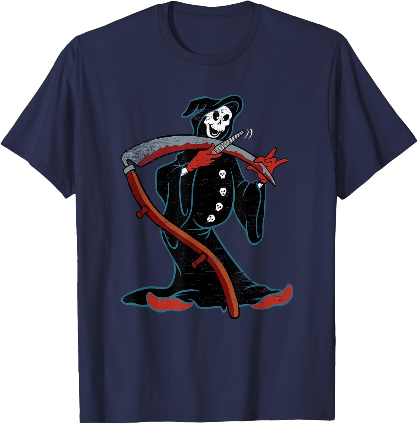 Vintage WW2 Hellcat Squadron VF-35 Grim Reapers T-Shirt - T-Shirt | Navy