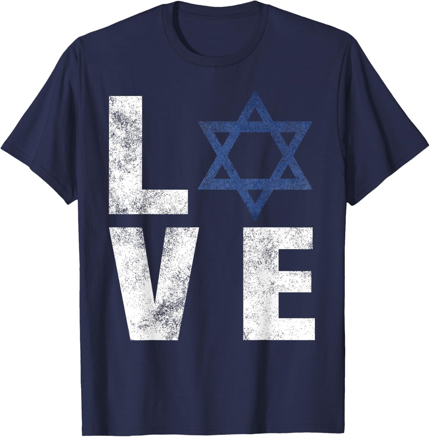 Retro I Love Israel Shirt Jewish Gifts Star of David Israeli T-Shirt - T-Shirt | Navy