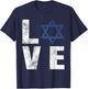 Retro I Love Israel Shirt Jewish Gifts Star of David Israeli T-Shirt - T-Shirt | Navy