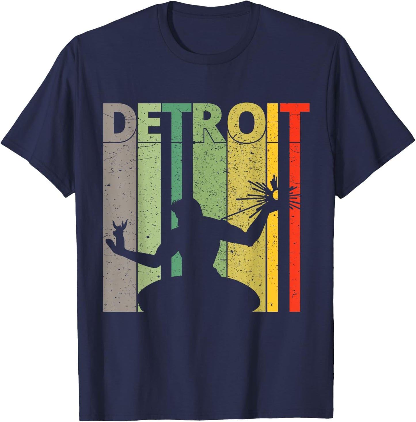 Vintage Spirit of Detroit Retro Detroit T-Shirt - T-Shirt | Navy