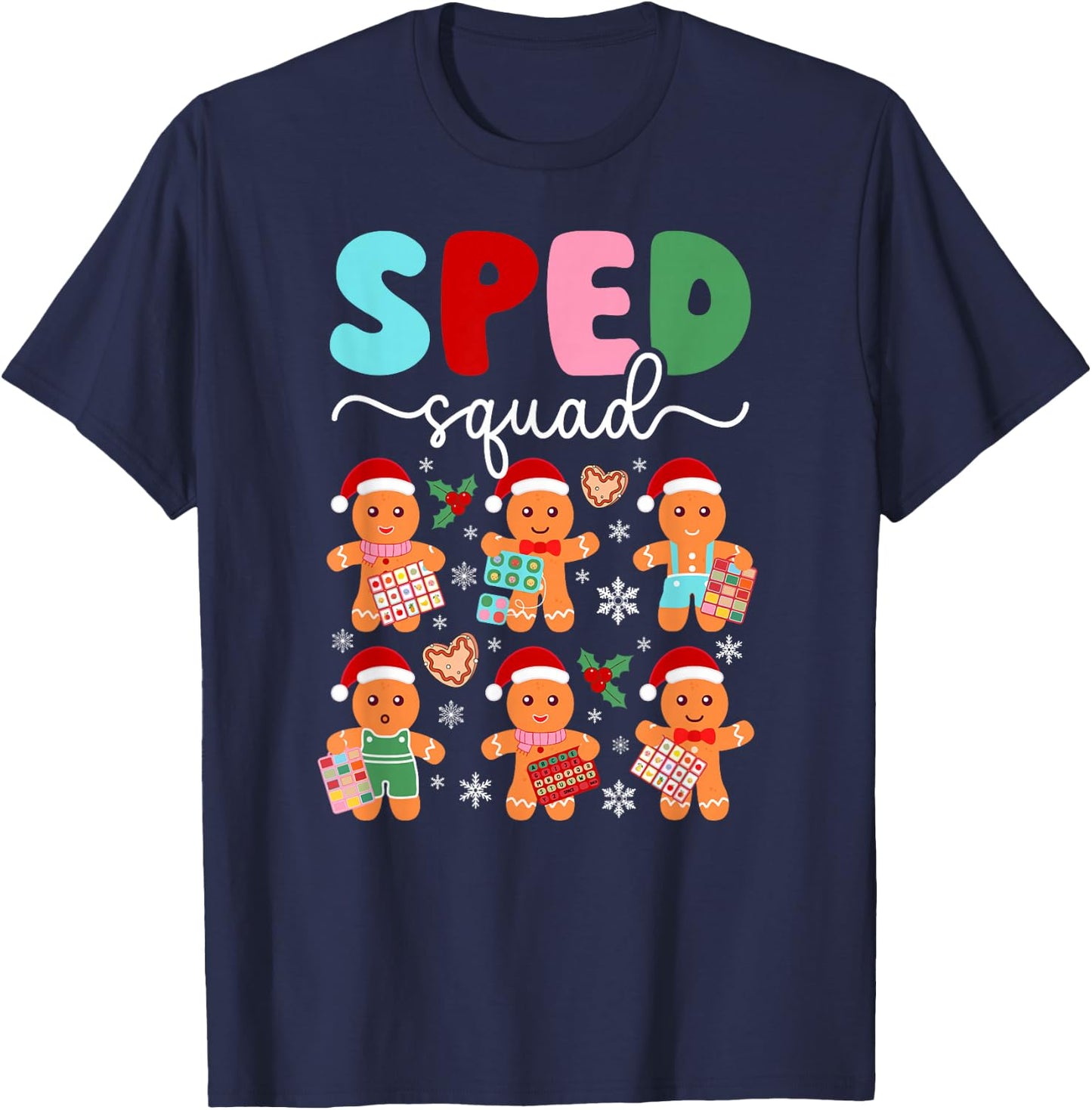 SPED Squad SPED Teacher Christmas SPED Teaching Xmas Party T-Shirt - T-Shirt | Navy