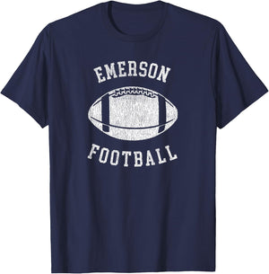 Emerson Football Distressed Vintage 80's Throwback Classic T-Shirt - T-Shirt | Navy