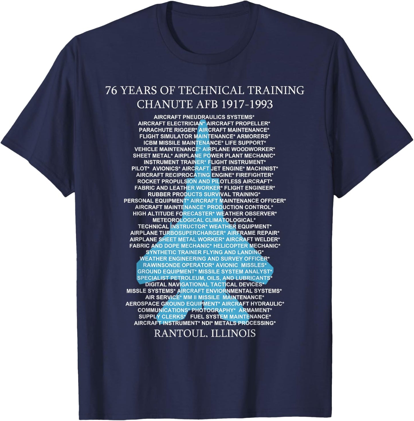 Chanute AFB F-15 EagleT-Shirt Rantoul, Illinois T-Shirt - T-Shirt | Navy