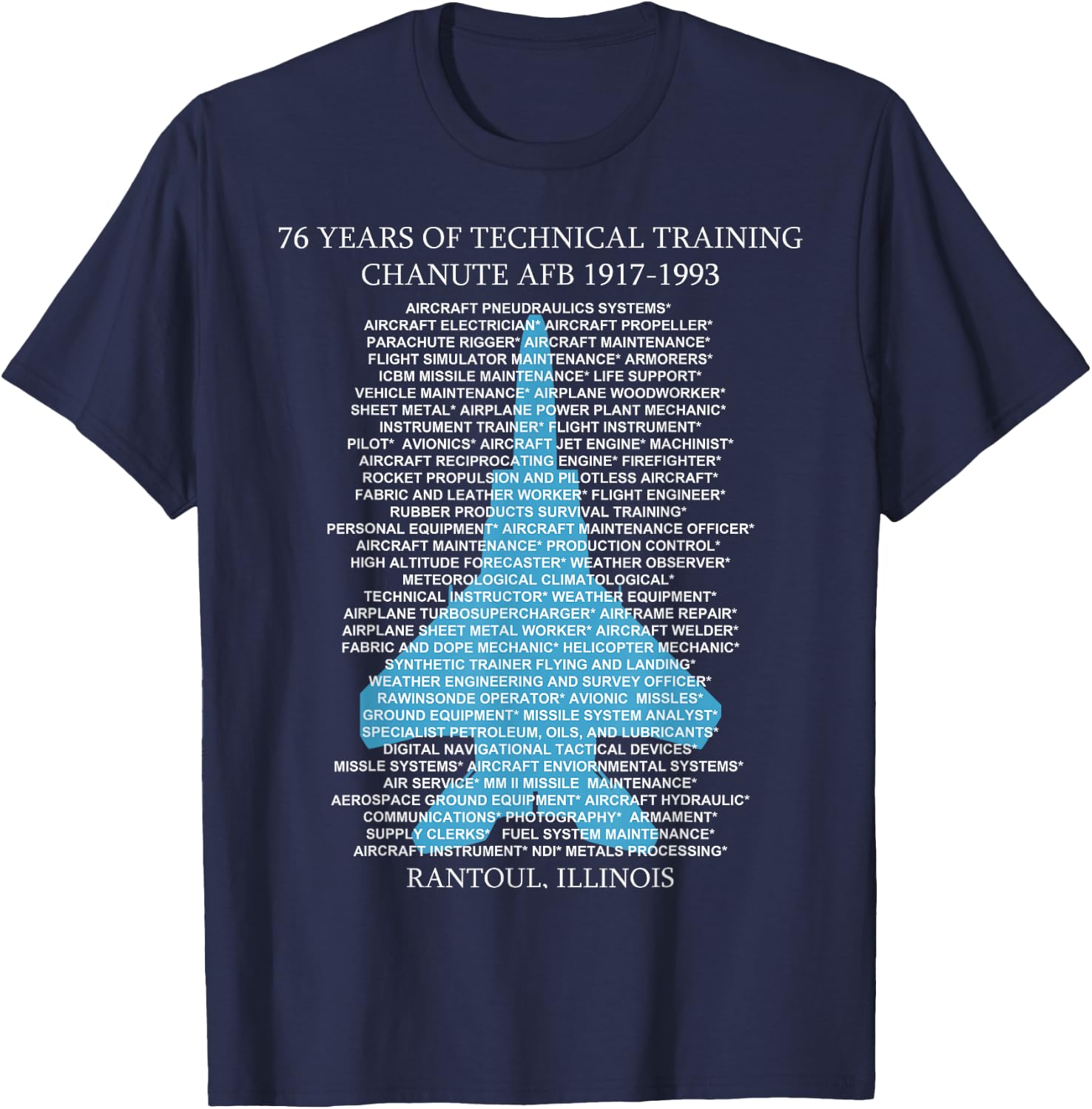 Chanute AFB F-15 EagleT-Shirt Rantoul, Illinois T-Shirt - T-Shirt | Navy