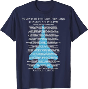 Chanute AFB F-15 EagleT-Shirt Rantoul, Illinois T-Shirt - T-Shirt | Navy