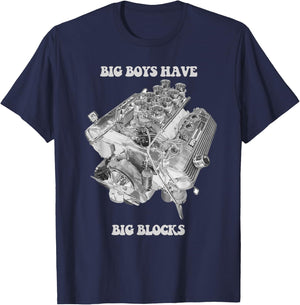 Big Boys Have Big Blocks 427 Engine Series Retro Logo T-Shirt - T-Shirt | Navy