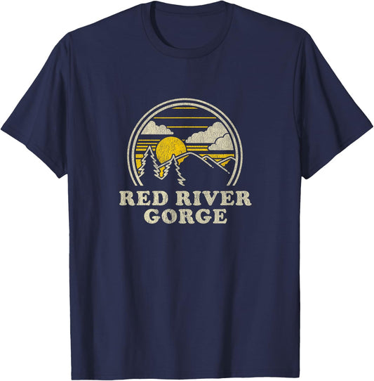 Red River Gorge Kentucky KY T Shirt Vintage Hiking Mountains T-Shirt - T-Shirt | Navy