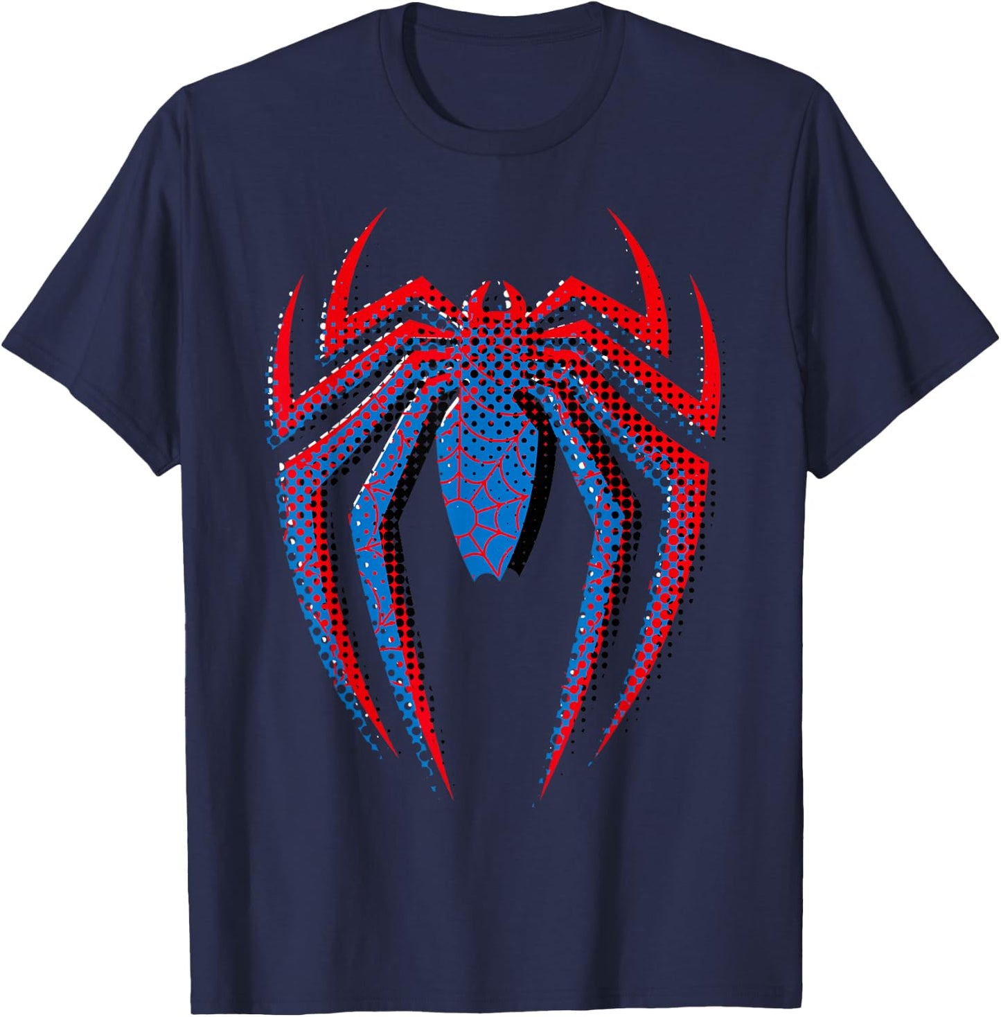 Marvel Spider-Man Dot Build-Up Logo T-Shirt - T-Shirt | Navy