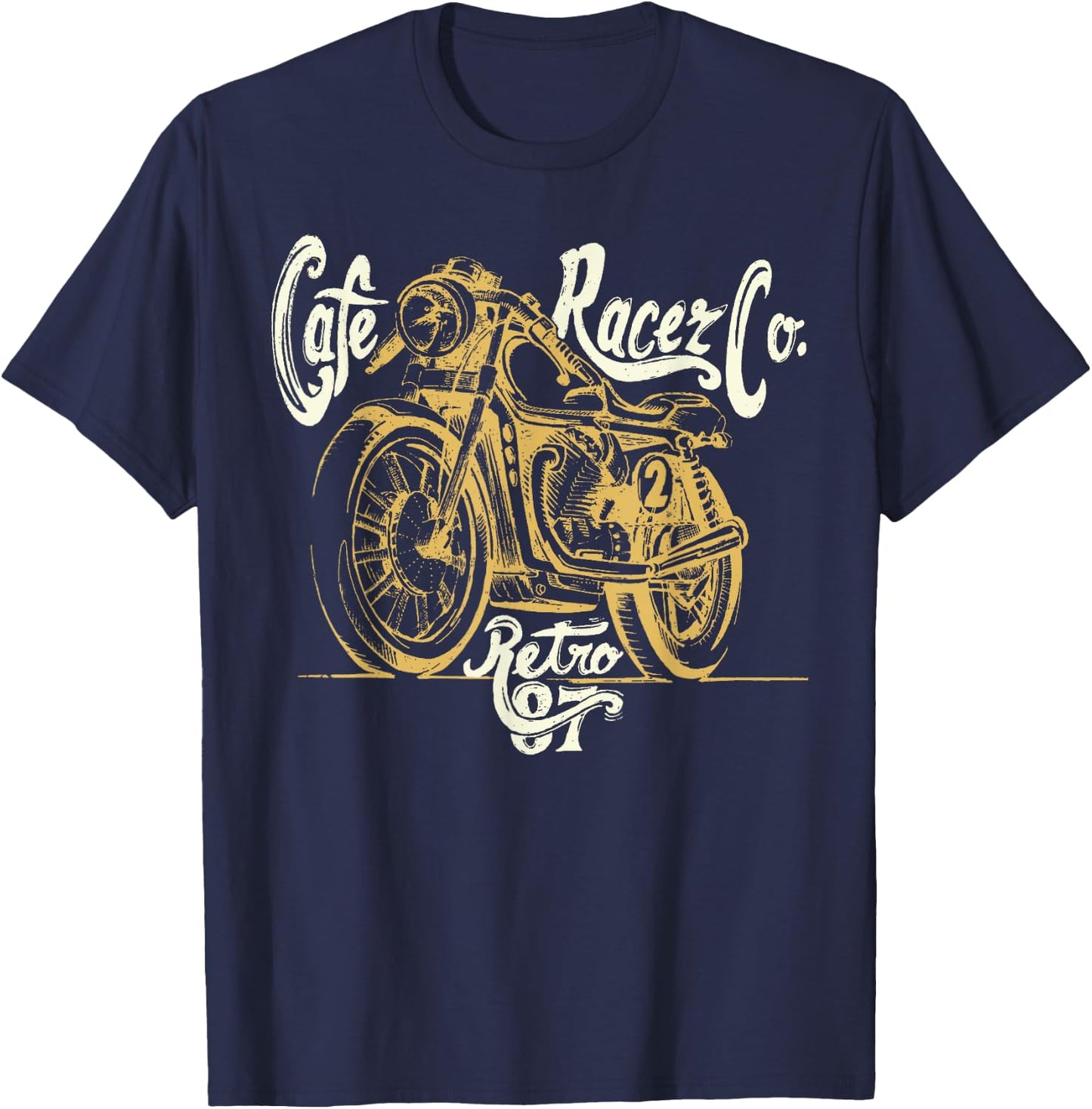 Cafe Racer - Vintage Motorcycle - CB-Rider T-Shirt - T-Shirt | Navy