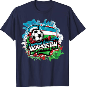 Uzbek Urban Streetwear Y2K Art National Flag Uzbekistan T-Shirt - T-Shirt | Navy