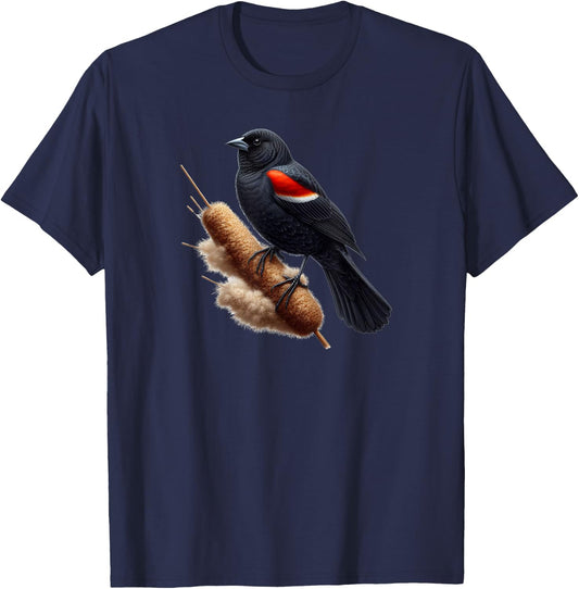 Birds Series. Redwing Blackbird. T-Shirt - T-Shirt | Navy